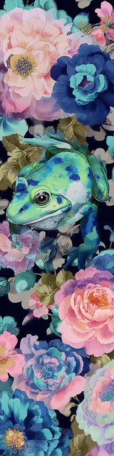 Free printable frog bookmark featuring light green frog peering out